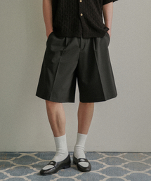 [COLLECTION LINE] ラックスブレンドファブリックハーフパンツブラック