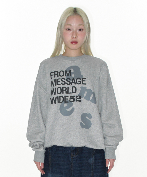 AMESWORLDWIDE（アメスワールドワイド）の「BIG LETTERING SWEATSHIRT GREY（スウェット・レディース・その他・LARGE/MEDIUM/SMALL）」の2枚目の写真