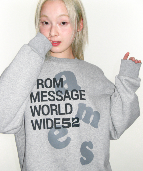 AMESWORLDWIDE（アメスワールドワイド）の「BIG LETTERING SWEATSHIRT GREY（スウェット・レディース・その他・LARGE/MEDIUM/SMALL）」の8枚目の写真