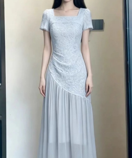 LUCPY(ラクピー)の「ドレープ切替マーメイドワンピース(ワンピース・レディース・グレー・XX-LARGE/X-LARGE/LARGE/MEDIUM)」の3枚目の写真