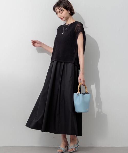 23区(ニジュウサンク)の「ニット レイヤード セットアップ ワンピース(ワンピース・レディース・ブラック系/ブラウン系/ダークブラウン系・38)」の13枚目の写真
