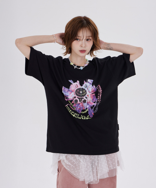 DYSFUNCT(ディスファンクト)の「UNWANTED RABBITS T-SHIRT(BLACK)(Tシャツ/カットソー・レディース・その他・SMALL/MEDIUM/LARGE)」の1枚目の写真