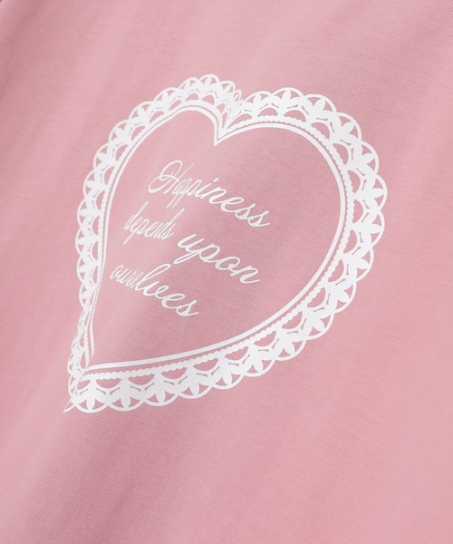 Honeys（ハニーズ）の「【ＵＶカット】こだわり綿ハートゆるＴ（Tシャツ/カットソー・レディース・ホワイト/スミクロ/サックスブルー/ピンク・S/M/L）」の9枚目の写真
