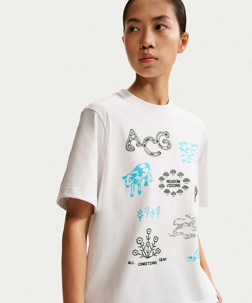 ACG（エィシージー）の「ナイキ ACG ウィメンズ Dri-FIT Tシャツ / Nike ACG Women's Dri-FIT T-Shirt II6227-121 Summit White（Tシャツ/カットソー・レディース・アイボリー・M/L/XL/2XL/XS/S）」の7枚目の写真