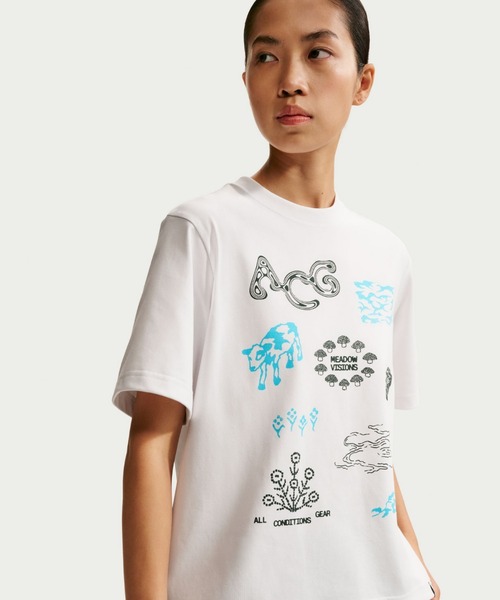 ACG（エィシージー）の「ナイキ ACG ウィメンズ Dri-FIT Tシャツ / Nike ACG Women's Dri-FIT T-Shirt II6227-121 Summit White（Tシャツ/カットソー・レディース・アイボリー・M/L/XL/2XL/XS/S）」の3枚目の写真