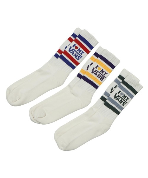 VANSｱﾊﾟﾚﾙ(WJ) ヴァンズ I LOVE MY VANS 3p Crew SKS SOCKS