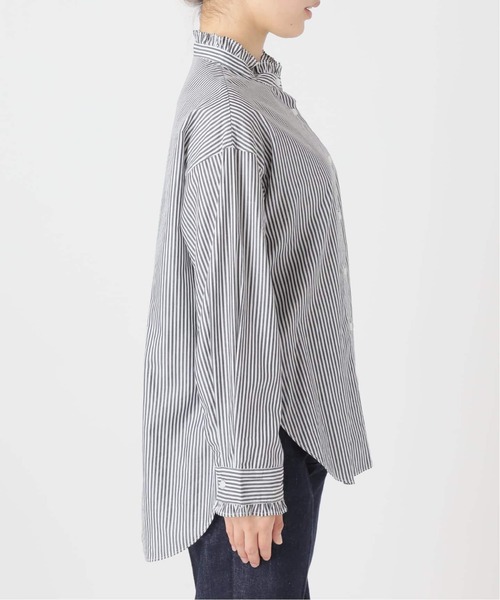 B.C STOCK(ベーセーストック)の「《追加8》【WEB限定】手洗い可 / スタンドフリルブラウス(シャツ/ブラウス・レディース・ネイビー/ブラック系その他・FREE)」の18枚目の写真