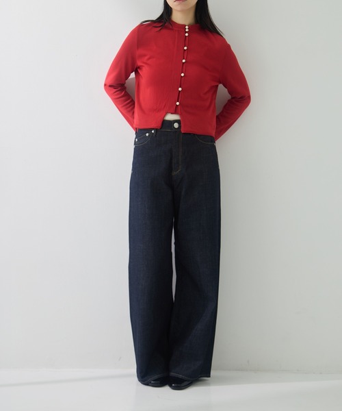 TAN（タン）の「[TAN/タン]EX. MULTI BUTTON KINT BLOUSE（ニット/セーター・レディース・レッド/ネイビー/アイボリー・FREE）」の11枚目の写真
