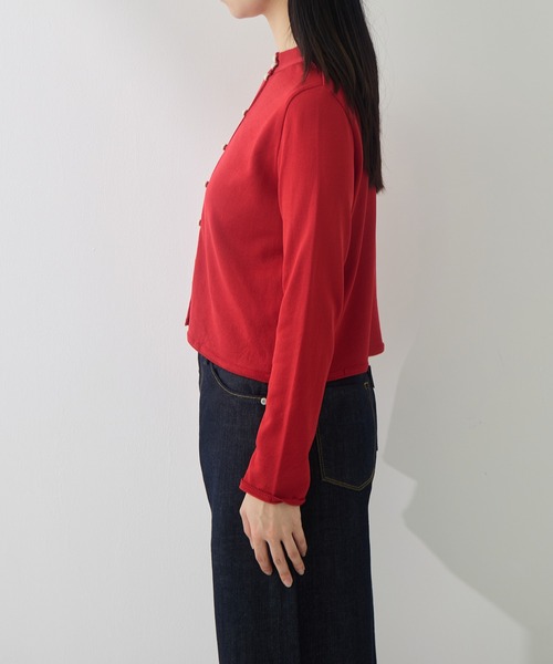 TAN（タン）の「[TAN/タン]EX. MULTI BUTTON KINT BLOUSE（ニット/セーター・レディース・レッド/ネイビー/アイボリー・FREE）」の13枚目の写真