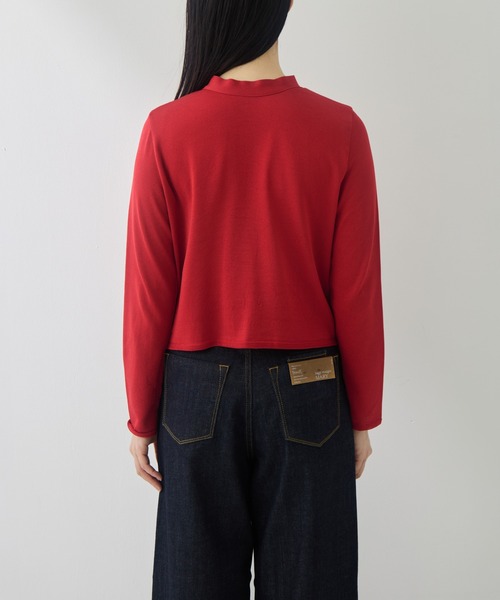 TAN（タン）の「[TAN/タン]EX. MULTI BUTTON KINT BLOUSE（ニット/セーター・レディース・レッド/ネイビー/アイボリー・FREE）」の14枚目の写真