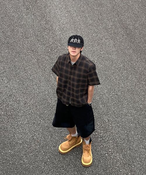 P.IN.O(ピインオ)の「ヴィンテージクリースチェックシャツ - ブラック(シャツ/ブラウス・メンズ・その他・MEDIUM/LARGE)」の6枚目の写真