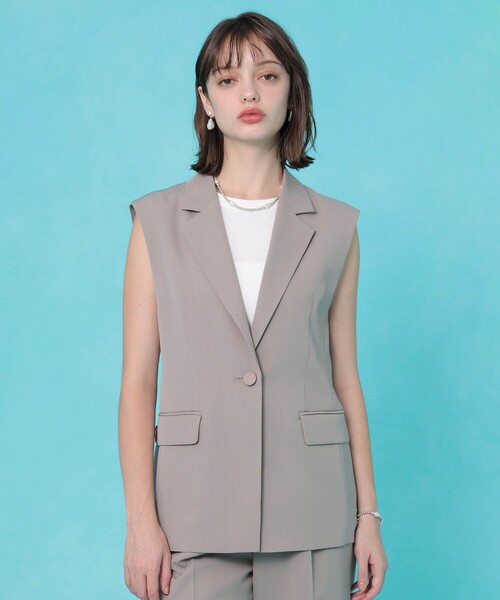 ANAYI（アナイ）の「ウールライクタックショルダージレ〈セットアップ対応商品〉（その他アウター・レディース・ネイビー/トップグレー・36/38）」の15枚目の写真