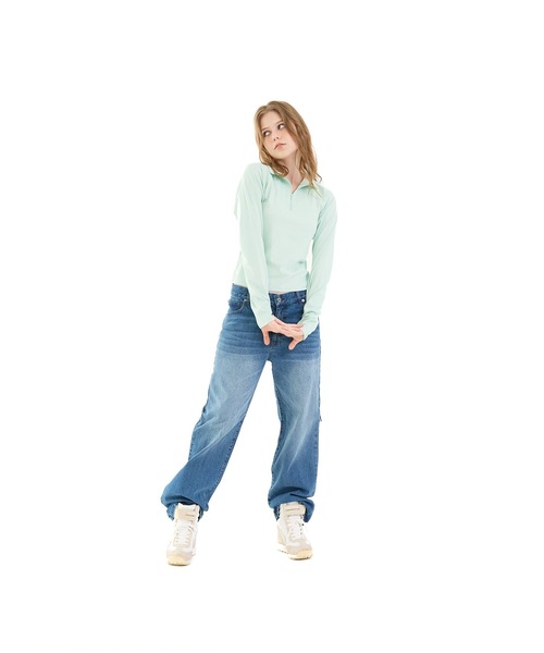 FTW(エフティダブリュー)の「HALF ZIP JERSEY(Tシャツ/カットソー・レディース・ミント/ブラック・SMALL/MEDIUM)」の8枚目の写真