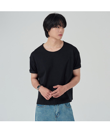 OWSA（オウサ）の「ソフトUネック無地半袖Tシャツ2カラー（Tシャツ/カットソー）」