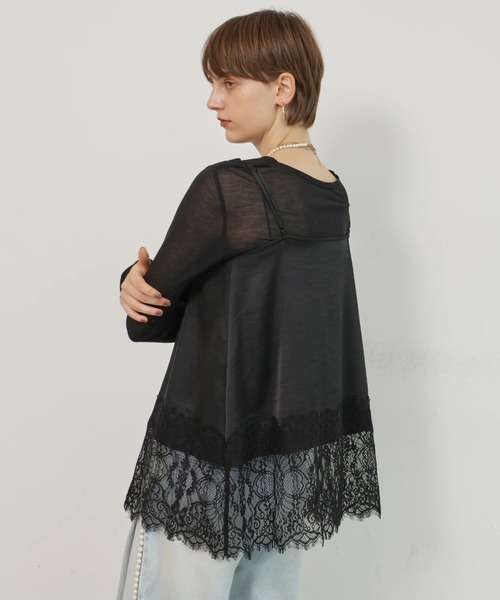 CADUNE(カデュネ)の「レースキャミ(シャツ/ブラウス・レディース・グレイッシュベージュ/ブラック/ホワイト・38)」の7枚目の写真