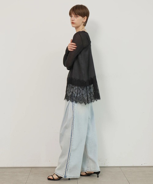 CADUNE(カデュネ)の「レースキャミ(シャツ/ブラウス・レディース・グレイッシュベージュ/ブラック/ホワイト・38)」の11枚目の写真