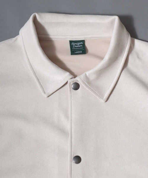ANPAS(アンパス)の「Brushed Ponte Snap-Front Blouson / ブラッシュポンチスナップブルゾン コーチジャケット アウター メンズ 秋冬 スエードライク(ブルゾン・メンズ・アイボリー/チャコール/ブラウン・M/L)」の13枚目の写真