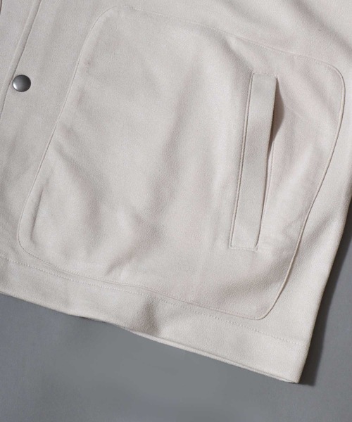 ANPAS(アンパス)の「Brushed Ponte Snap-Front Blouson / ブラッシュポンチスナップブルゾン コーチジャケット アウター メンズ 秋冬 スエードライク(ブルゾン・メンズ・アイボリー/チャコール/ブラウン・M/L)」の17枚目の写真