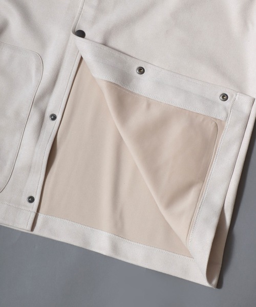 ANPAS(アンパス)の「Brushed Ponte Snap-Front Blouson / ブラッシュポンチスナップブルゾン コーチジャケット アウター メンズ 秋冬 スエードライク(ブルゾン・メンズ・アイボリー/チャコール/ブラウン・M/L)」の21枚目の写真