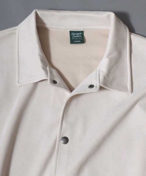 ANPAS(アンパス)の「Brushed Ponte Snap-Front Blouson / ブラッシュポンチスナップブルゾン コーチジャケット アウター メンズ 秋冬 スエードライク(ブルゾン・メンズ・アイボリー/チャコール/ブラウン・M/L)」の14枚目の写真