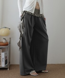 ウエストフリルイージーワイドパンツ