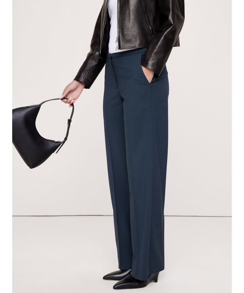 Banana Republic(バナナリパブリック)の「ハイライズ ワイドレッグ イタリアン ライトウェイト ウール パンツ(その他パンツ・レディース・グレー/ブルー・0/8/2/6)」の5枚目の写真