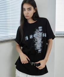 Oversized Logo Graphic Tee Black