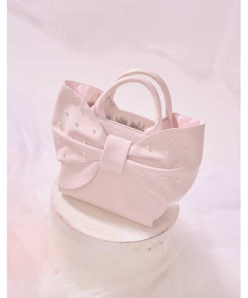 mellfy memory(メルフィーメモリー)の「Mellfy pearl ribbon kiss-lock bag(ハンドバッグ・レディース・ピンク/ベビーピンク・FREE)」の5枚目の写真