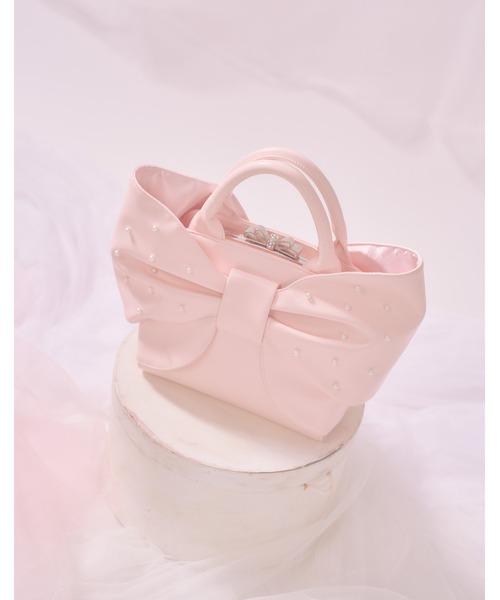 mellfy memory(メルフィーメモリー)の「Mellfy pearl ribbon kiss-lock bag(ハンドバッグ・レディース・ピンク/ベビーピンク・FREE)」の6枚目の写真