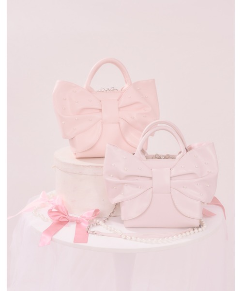 mellfy memory(メルフィーメモリー)の「Mellfy pearl ribbon kiss-lock bag(ハンドバッグ・レディース・ピンク/ベビーピンク・FREE)」の3枚目の写真