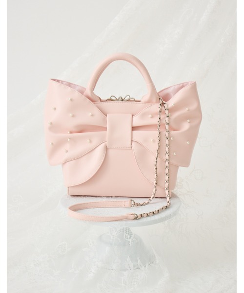 mellfy memory(メルフィーメモリー)の「Mellfy pearl ribbon kiss-lock bag(ハンドバッグ・レディース・ピンク/ベビーピンク・FREE)」の8枚目の写真