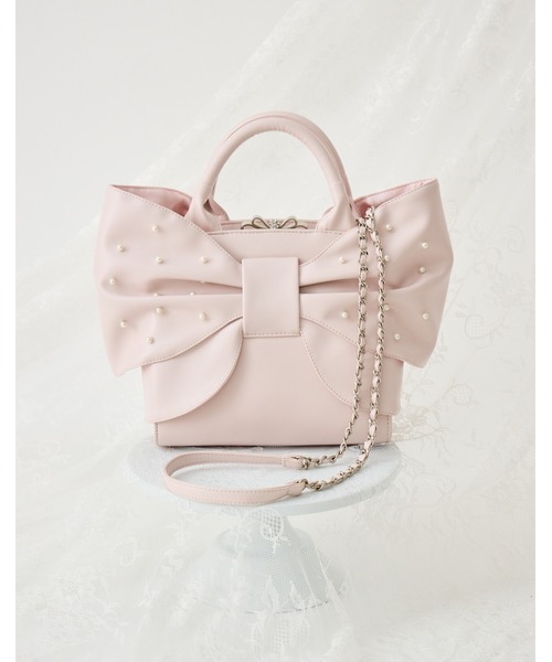 mellfy memory(メルフィーメモリー)の「Mellfy pearl ribbon kiss-lock bag(ハンドバッグ・レディース・ピンク/ベビーピンク・FREE)」の9枚目の写真