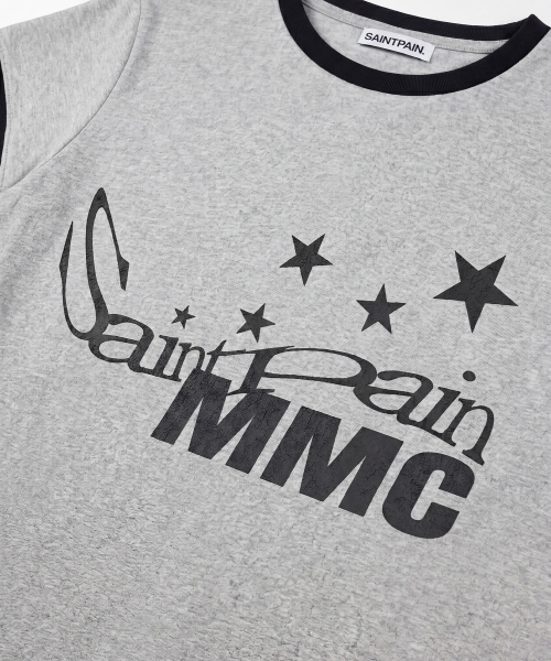 SAINTPAIN（セイントペイン）の「SPレタリングスタークロップリンガーティーシャツメランジグレー（Tシャツ/カットソー・レディース・その他・FREE）」の3枚目の写真