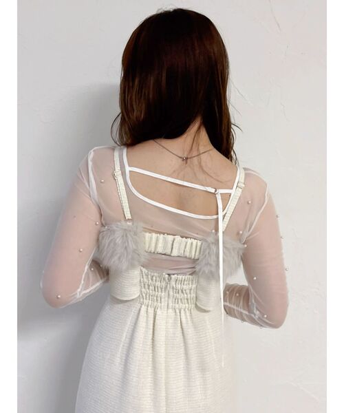 dazzlin(ダズリン)の「ファーライクレイヤードキャミワンピース(ワンピース・レディース・モカ/ピンク/アイボリー・MEDIUM/SMALL)」の11枚目の写真