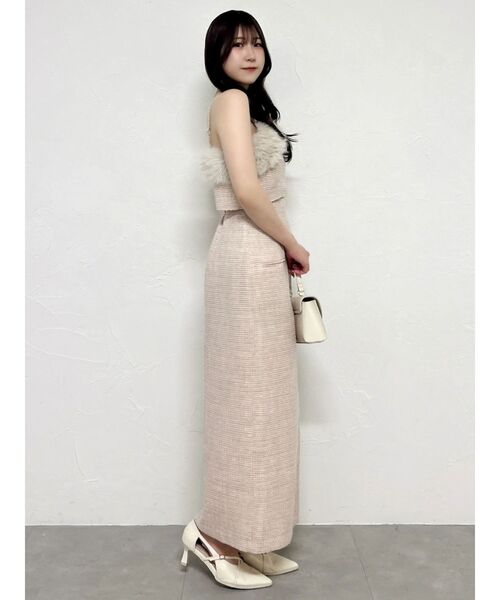 dazzlin(ダズリン)の「ファーライクレイヤードキャミワンピース(ワンピース・レディース・モカ/ピンク/アイボリー・MEDIUM/SMALL)」の13枚目の写真