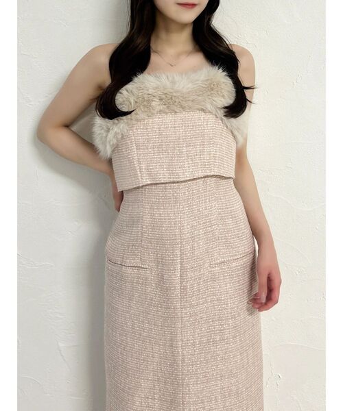 dazzlin(ダズリン)の「ファーライクレイヤードキャミワンピース(ワンピース・レディース・モカ/ピンク/アイボリー・MEDIUM/SMALL)」の18枚目の写真