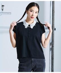 NEWYORKER | 【遮熱】プレーディング天竺 レース衿付き2WAYプルオーバー(Tシャツ/カットソー)
