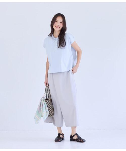 NEWYORKER(ニューヨーカー)の「【遮熱】プレーディング天竺 レース衿付き2WAYプルオーバー(Tシャツ/カットソー・レディース・サックスブルー/ブラック/ネイビー・LARGE/MEDIUM)」の13枚目の写真