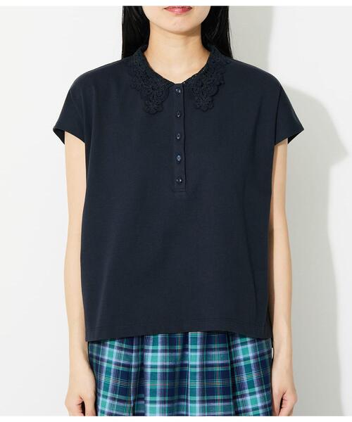 NEWYORKER(ニューヨーカー)の「【遮熱】プレーディング天竺 レース衿付き2WAYプルオーバー(Tシャツ/カットソー・レディース・サックスブルー/ブラック/ネイビー・LARGE/MEDIUM)」の20枚目の写真
