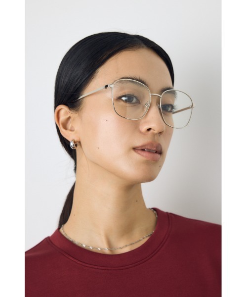 AZUL by moussy（アズールバイマウジー）の「ラウンドメタルグラス（メガネ・レディース・シルバー/ゴールド・FREE）」の3枚目の写真