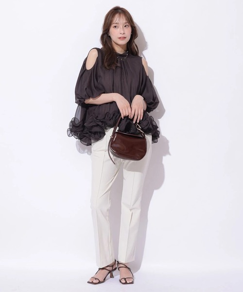 Mystrada(マイストラーダ)の「裾フリルブラウス(シャツ/ブラウス・レディース・ピンク/オフホワイト/ブラウン・38/36)」の17枚目の写真