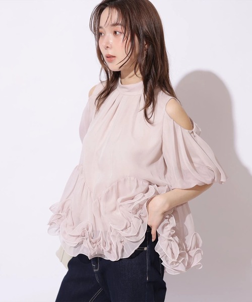 Mystrada(マイストラーダ)の「裾フリルブラウス(シャツ/ブラウス・レディース・ピンク/オフホワイト/ブラウン・38/36)」の21枚目の写真