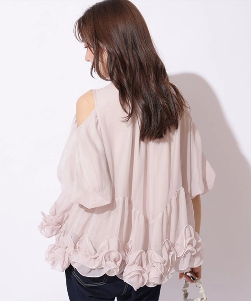 Mystrada(マイストラーダ)の「裾フリルブラウス(シャツ/ブラウス・レディース・ピンク/オフホワイト/ブラウン・38/36)」の22枚目の写真