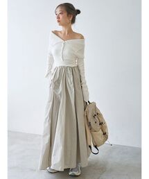 emmi | オフショルカラーニットドッキングワンピース(ワンピース)