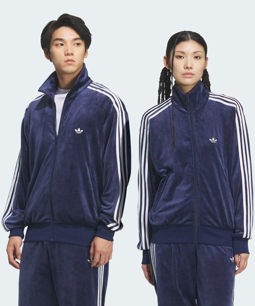 adidas(アディダス)の「FB TT ベロア / ファイヤーバード トラックトップ ベロア / ジャージ / トラックジャケット / アディダスオリジナルス adidas Originals(ジャージ・メンズ・ブルー・X-SMALL/X-LARGE/XX-LARGE/XX-SMALL/3XL/LARGE/MEDIUM/SMALL)」の4枚目の写真