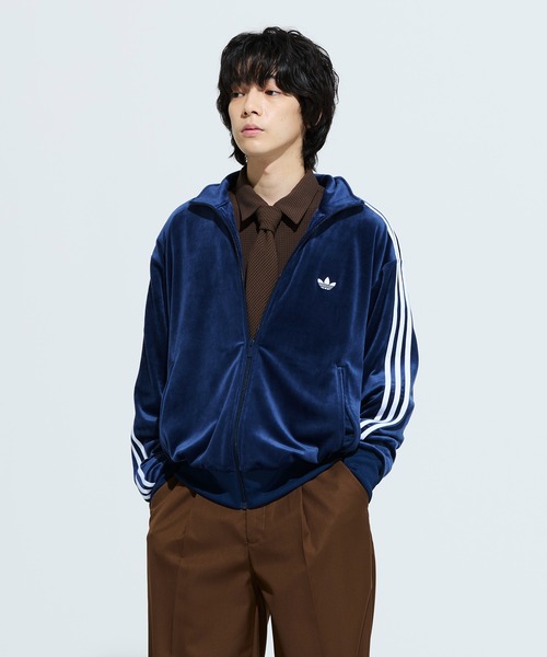 adidas(アディダス)の「FB TT ベロア / ファイヤーバード トラックトップ ベロア / ジャージ / トラックジャケット / アディダスオリジナルス adidas Originals(ジャージ・メンズ・ブルー・X-SMALL/X-LARGE/XX-LARGE/XX-SMALL/3XL/LARGE/MEDIUM/SMALL)」の3枚目の写真