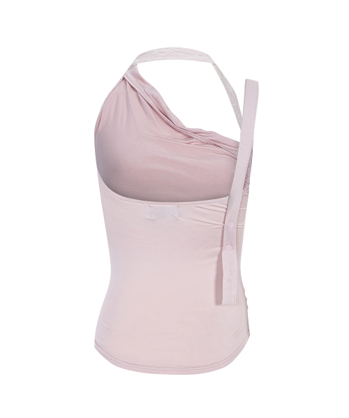 PLEASENOFOLLOW(プリーズノーフォロー)の「Hush Button Halter Sleeveless Top (Dusty Pink)(Tシャツ/カットソー・レディース・その他・FREE)」の3枚目の写真