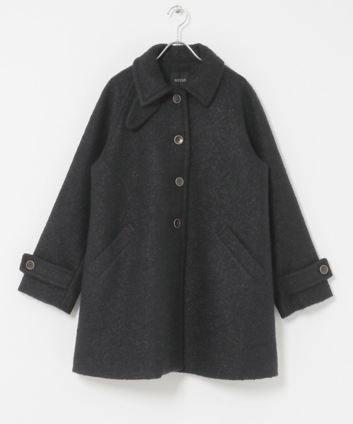 URBAN RESEARCH ROSSO WOMEN（アーバンリサーチ　ロッソ）の「ブークレステンカラーミドルコート（ステンカラーコート・レディース・ブラック/ブラウン・FREE）」の4枚目の写真