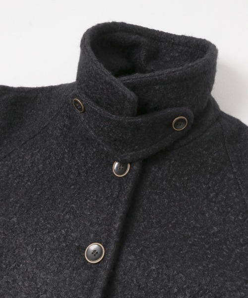 URBAN RESEARCH ROSSO WOMEN（アーバンリサーチ　ロッソ）の「ブークレステンカラーミドルコート（ステンカラーコート・レディース・ブラック/ブラウン・FREE）」の6枚目の写真