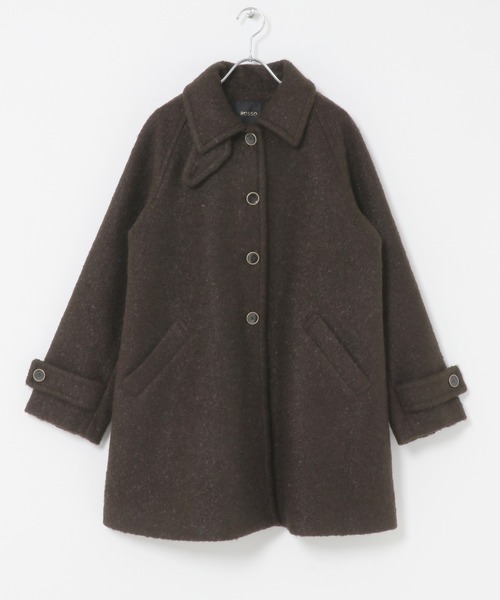 URBAN RESEARCH ROSSO WOMEN（アーバンリサーチ　ロッソ）の「ブークレステンカラーミドルコート（ステンカラーコート・レディース・ブラック/ブラウン・FREE）」の10枚目の写真